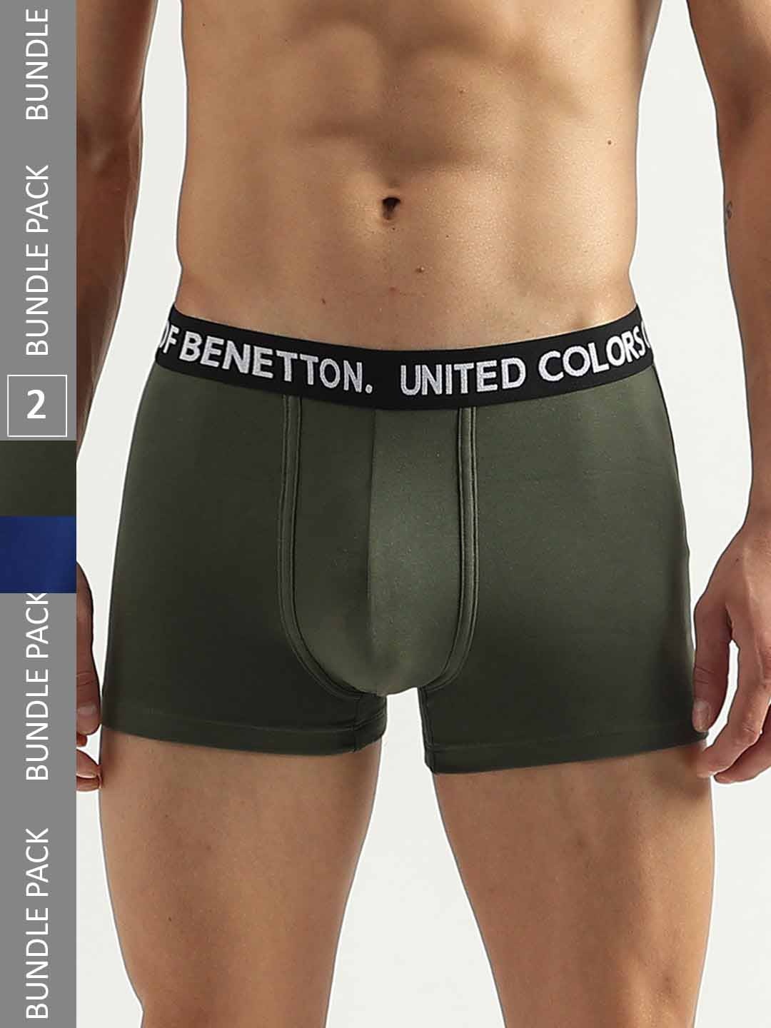 

United Colors of Benetton Pack Of 2 Low Rise Trunks 23P3MENUC142I905S, Olive