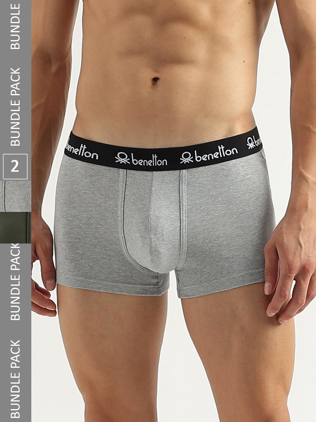 

United Colors of Benetton Pack Of 2 Low Rise Trunks 23P3MENUC142I903S, Grey