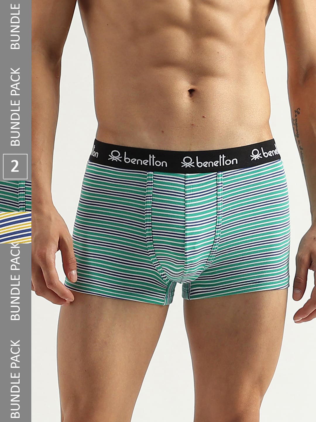 

United Colors of Benetton Pack Of 2 Striped Trunks 23P3MENUC152I903S, Yellow