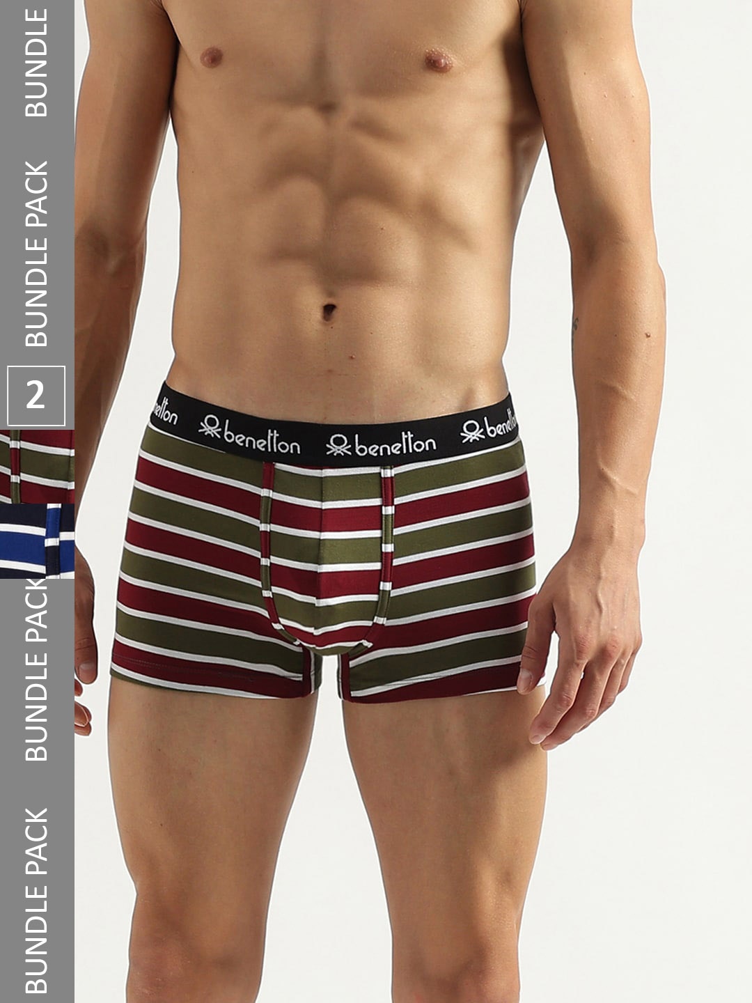 

United Colors of Benetton Pack Of 2 Striped Trunks 23P3MENUC192I902S, Maroon