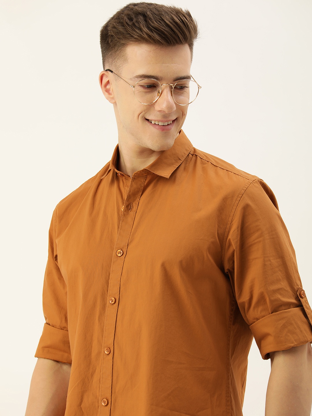 

Mast & Harbour Men Standard Opaque Casual Shirt, Mustard