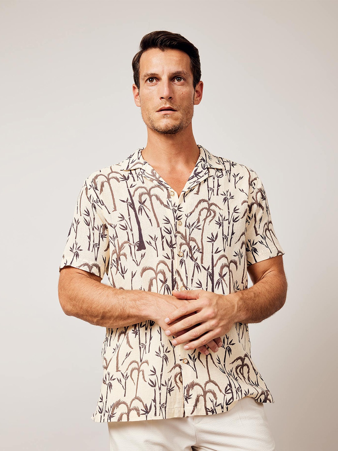 

DeFacto Floral Opaque Printed Casual Pure Cotton Shirt, Na