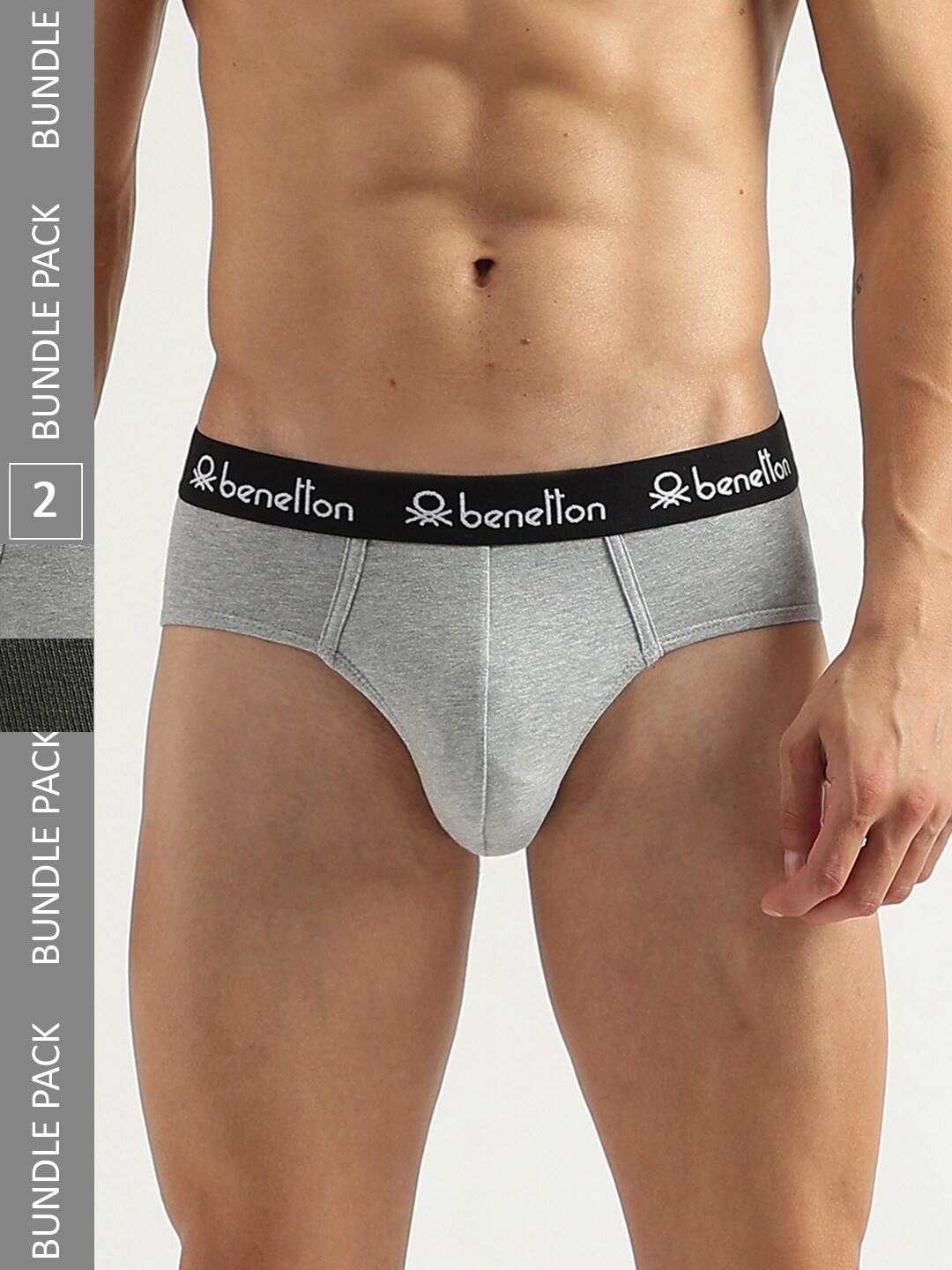 

United Colors of Benetton Pack Of 2 Basic Briefs 23P3MENUC141I903S, Olive