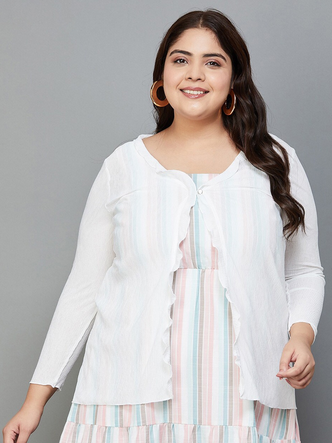 

Nexus by Lifestyle Plus Size Open Front Shrug, White