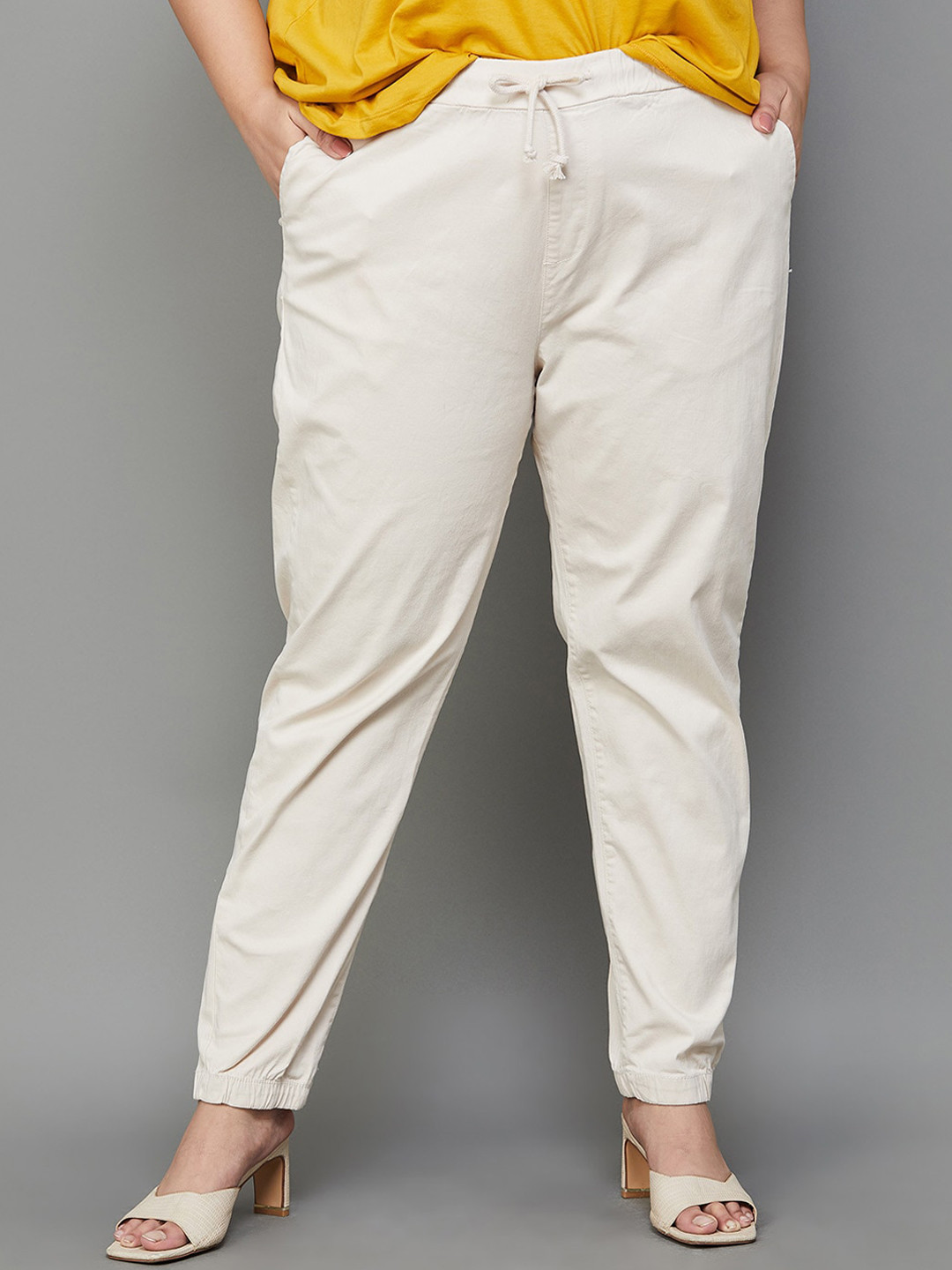 

Nexus by Lifestyle Women Plus Size Cotton Trousers, Beige