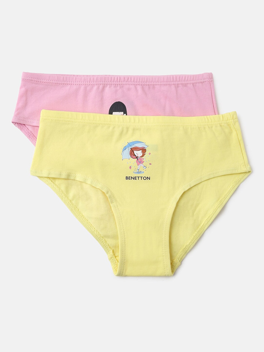 

United Colors of Benetton Girls Pack of 2 Hipster Briefs, Pink