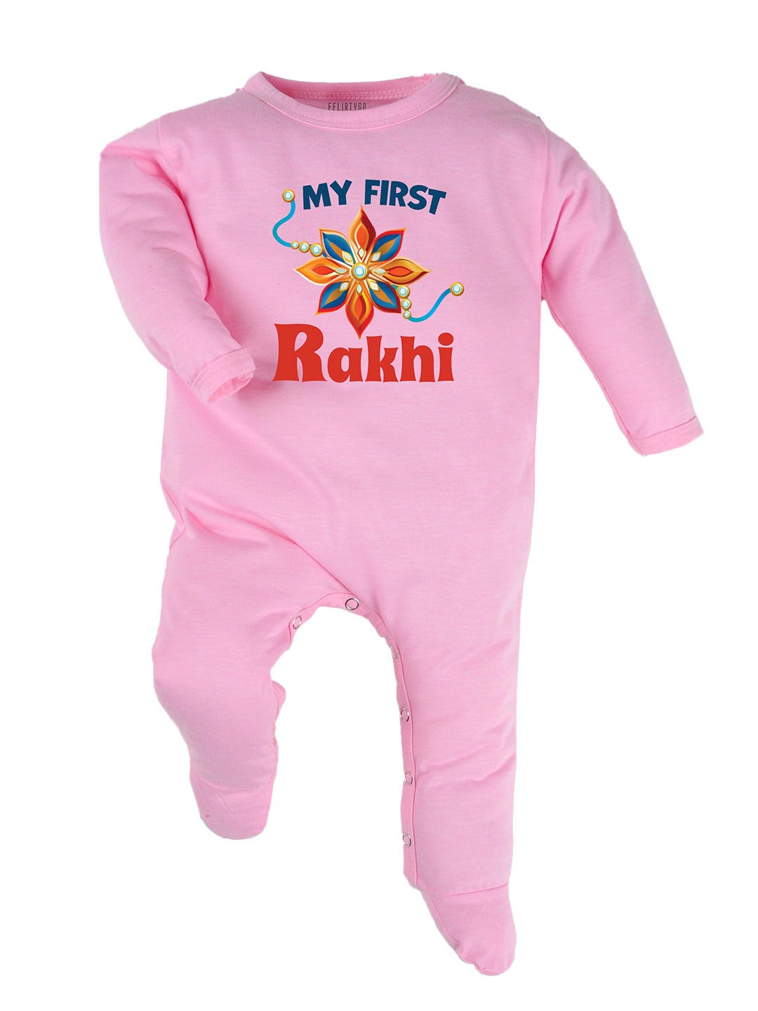 

FFLIRTYGO Infant Unisex Typography Printed Pure Cotton Sleepsuit, Pink