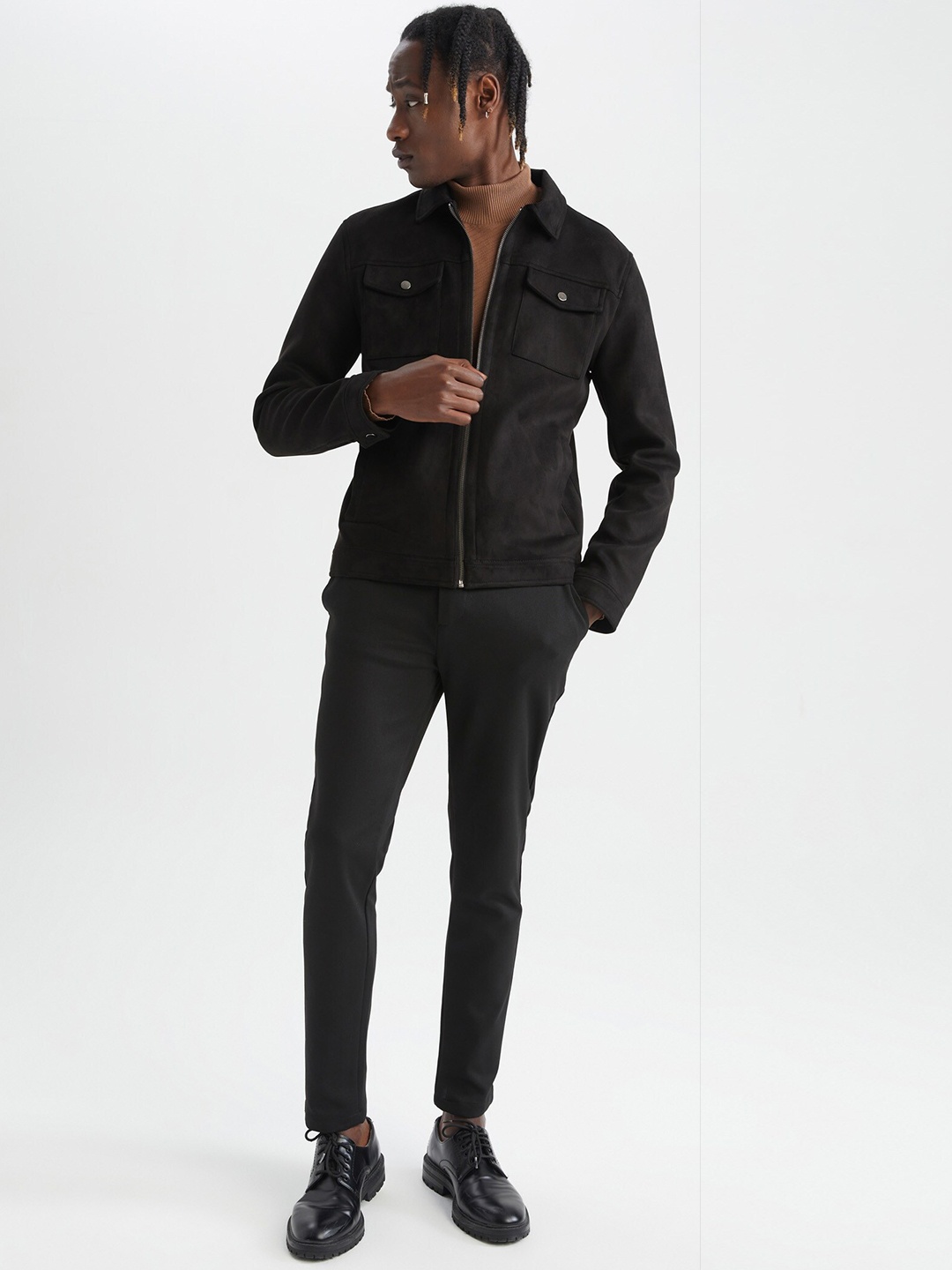 

DeFacto Spread Collar Tailored Jacket, Black