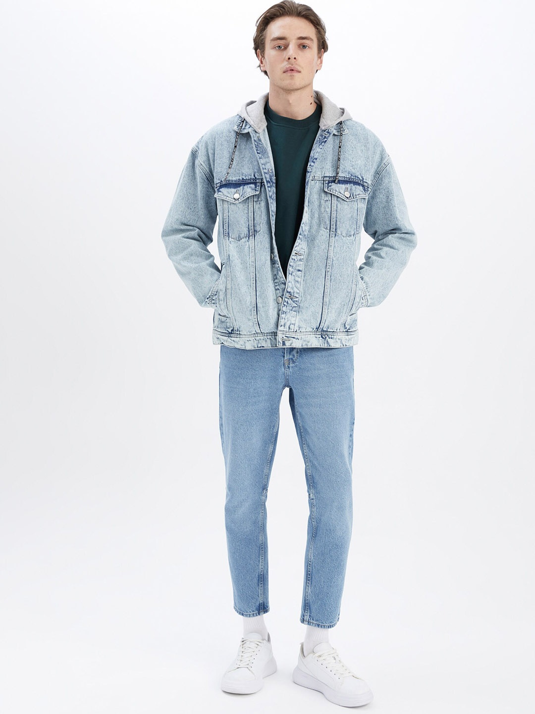 

DeFacto Washed Pure Cotton Denim Jacket, Blue