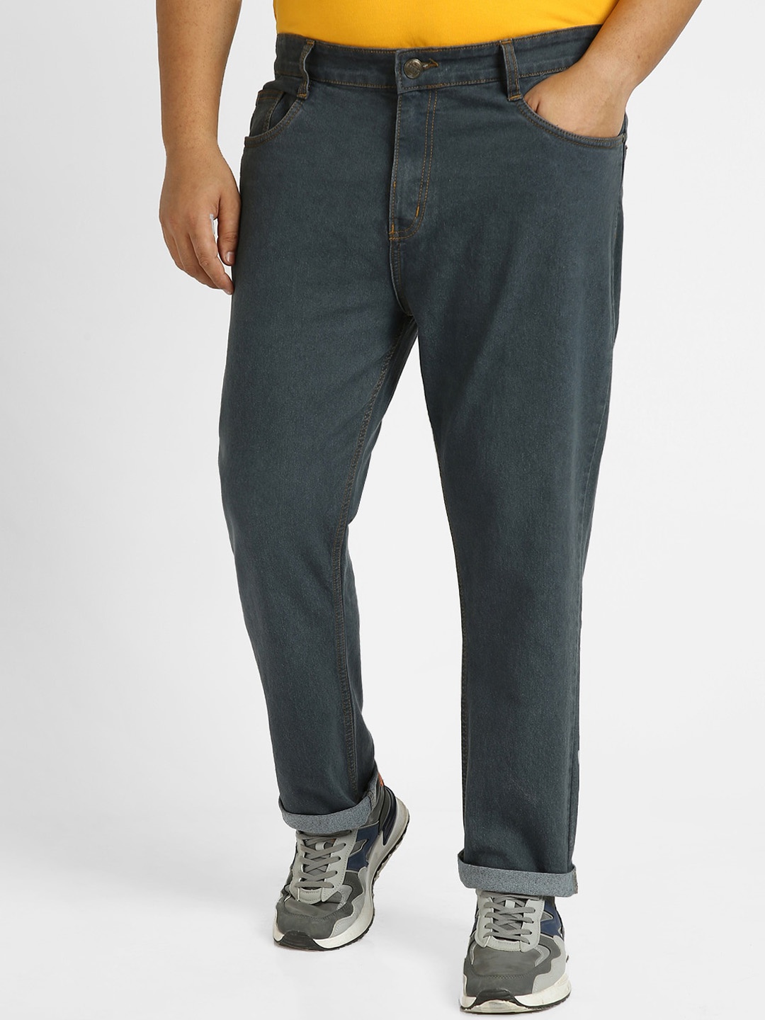 

Urbano Plus Men Clean Look Stretchable Jeans, Grey