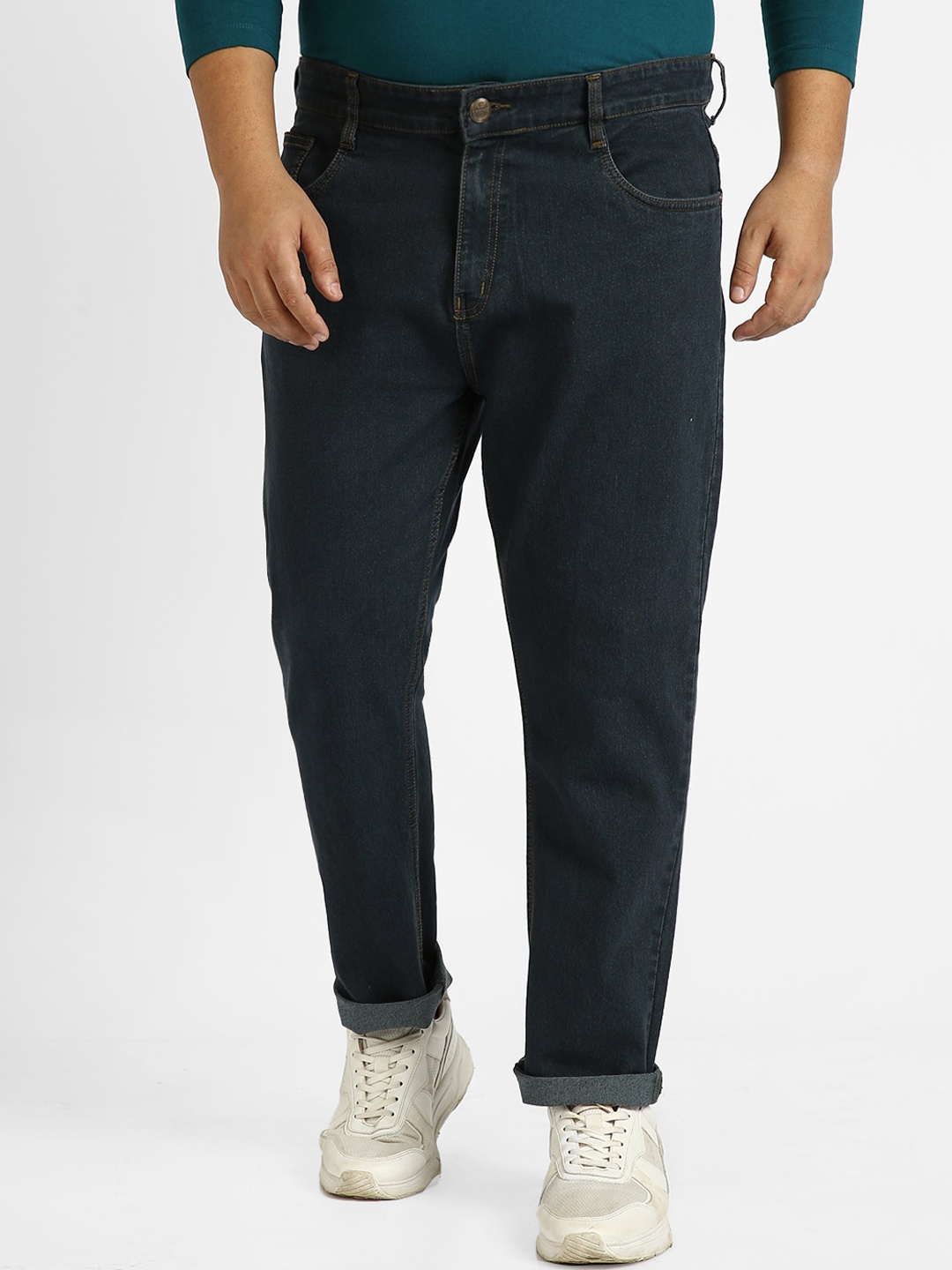 

Urbano Plus Men Clean Look Stretchable Jeans, Navy blue