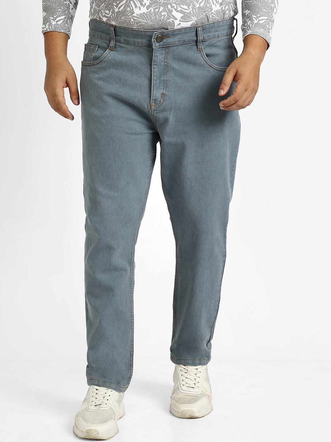 

Urbano Plus Men Clean Look Stretchable Jeans, Grey