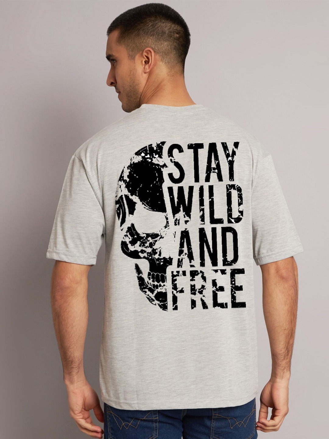 

The Modern Soul Typography Printed Oversized Fit T-shirt, Grey melange