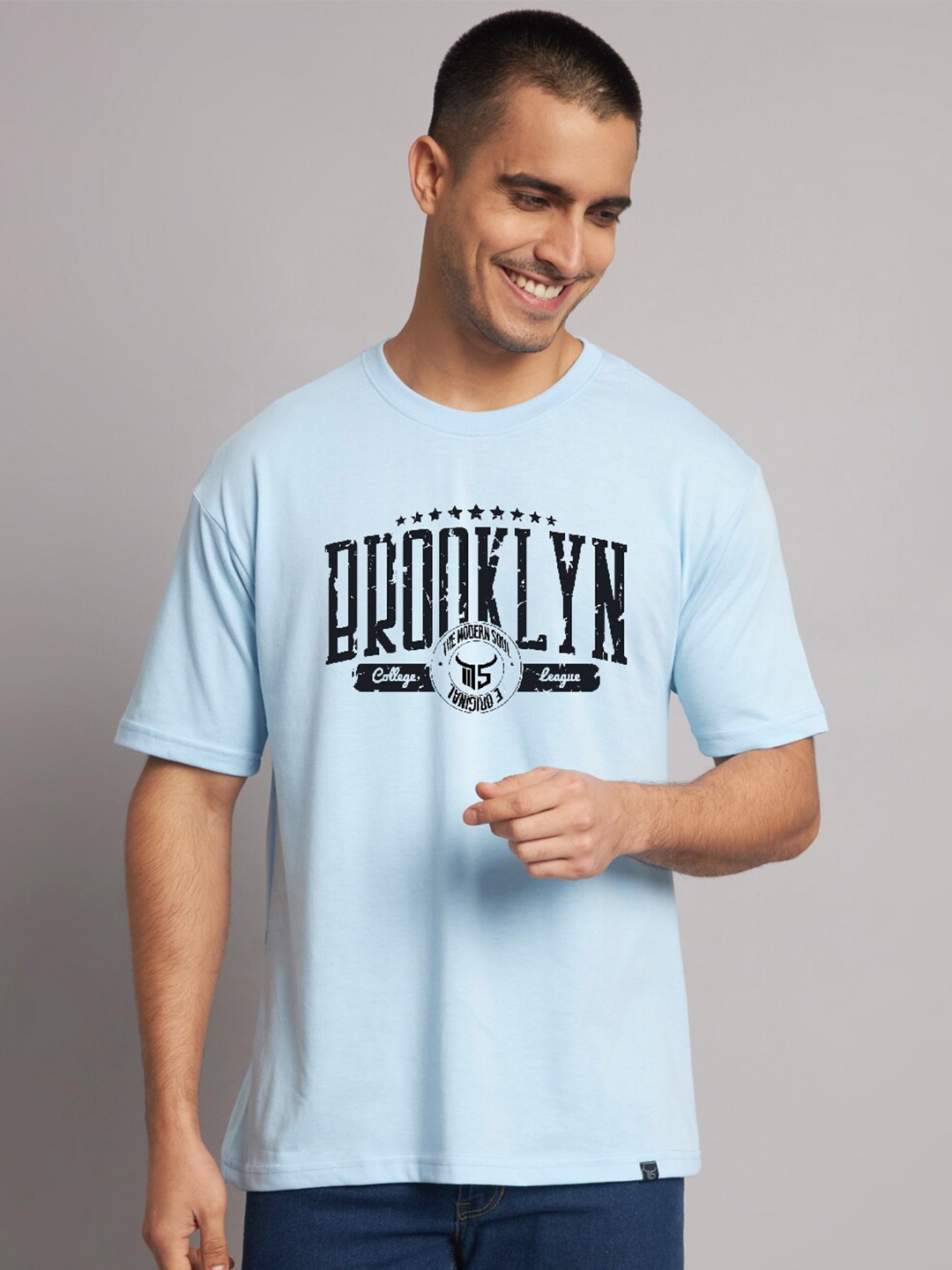 

The Modern Soul Typography Printed Oversize Fit T-shirt, Blue