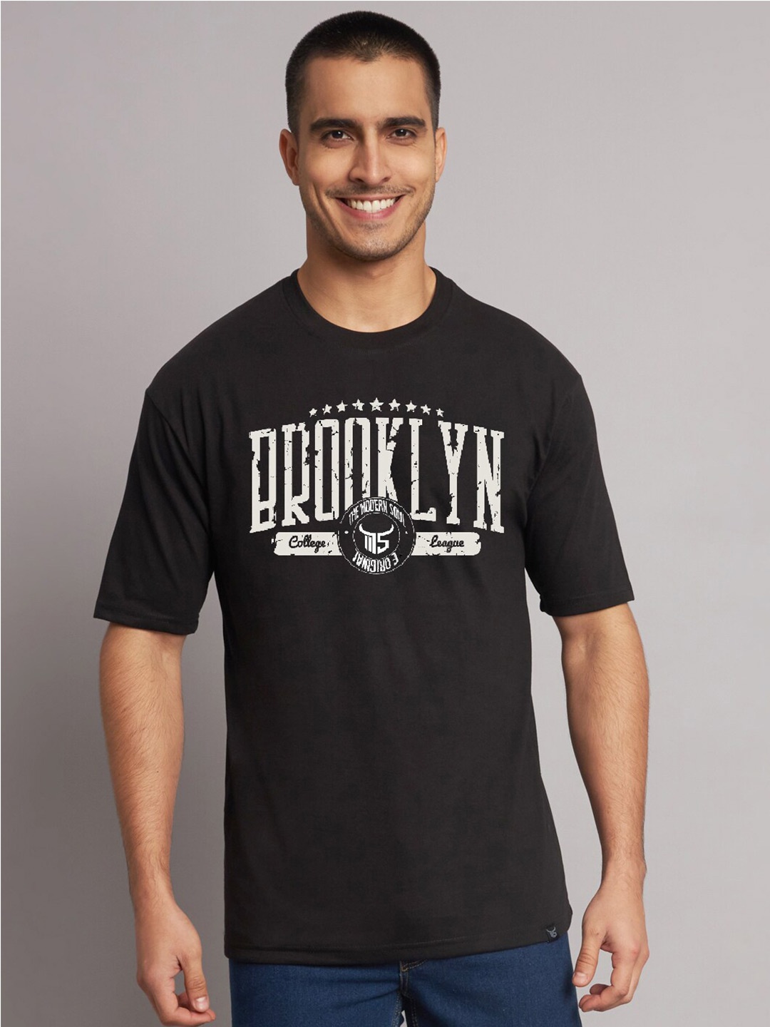 The Modern Soul Typography Printed Oversize Fit T-shirt, Black