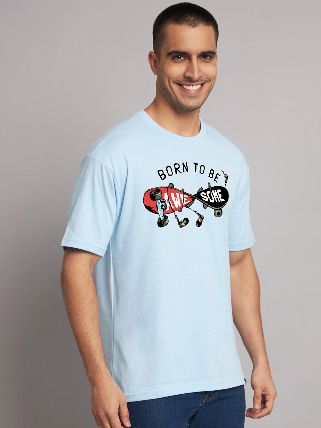 

The Modern Soul Typography Printed Oversize Fit T-shirt, Blue