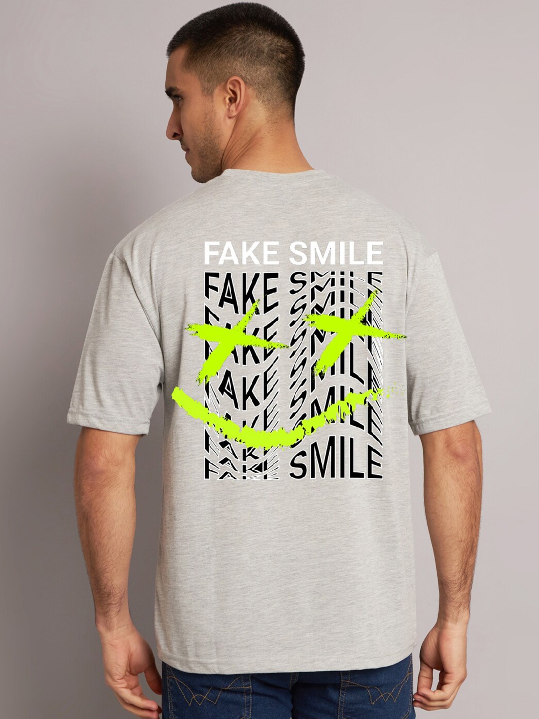 

The Modern Soul Typography Printed Oversize Fit T-shirt, Grey melange