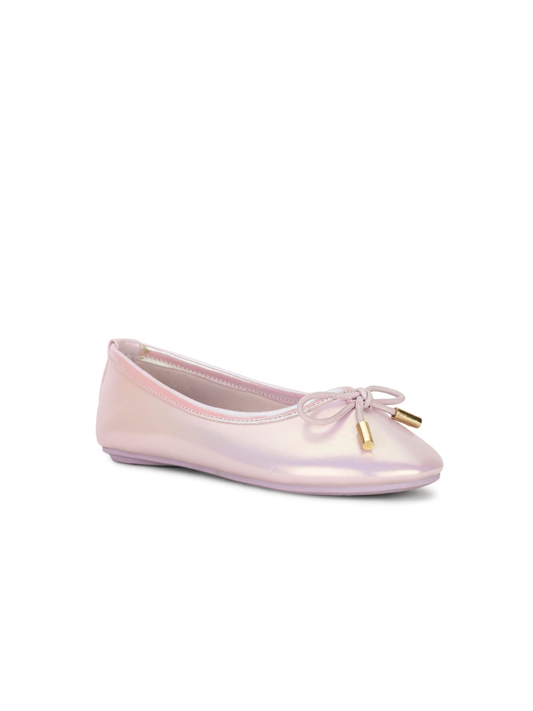 

Bubblegummers Girls Round Toe Frozen Ballerinas With Bows, Pink