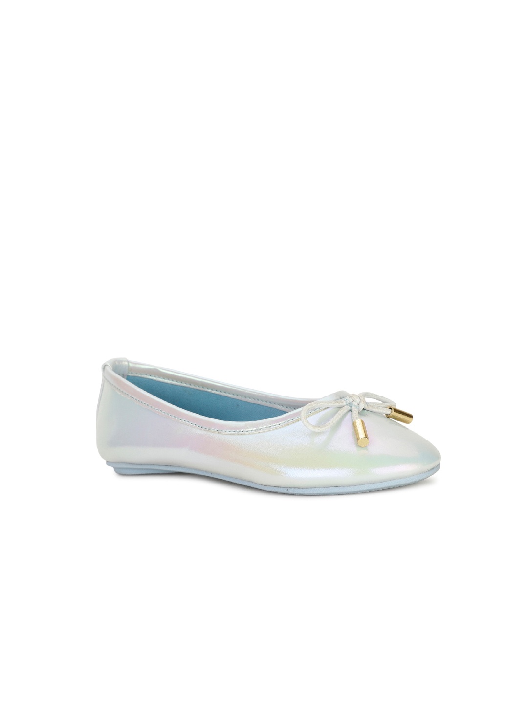 

Bubblegummers Girls Round Toe Frozen Ballerinas With Bows, Blue