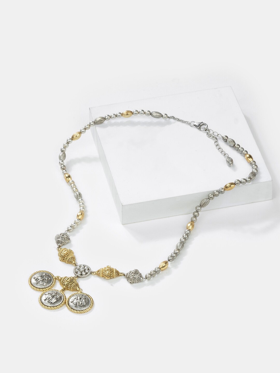 

SHAYA 925 Sterling Silver Gold Plated Beaded Necklace
