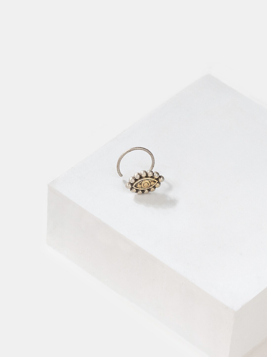 

SHAYA 925 Sterling Silver Dual Plated Ring Nose Pin, Gold