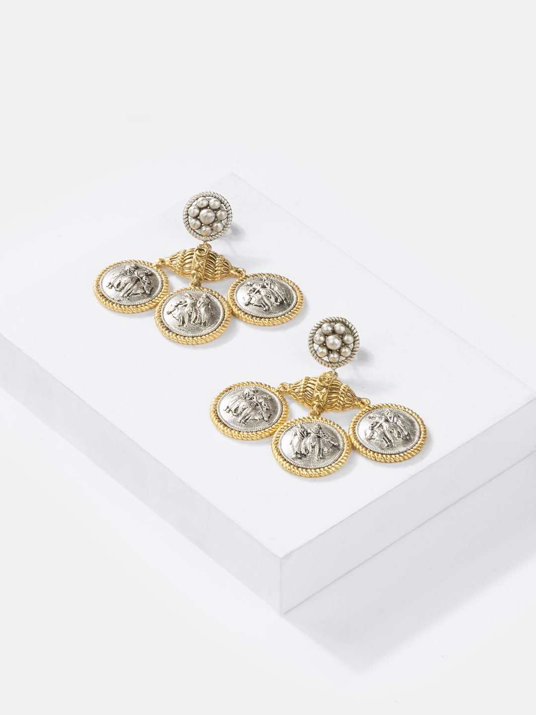 

SHAYA Silver & Gold-Plated Contemporary 925 Sterling Silver Drop Earrings