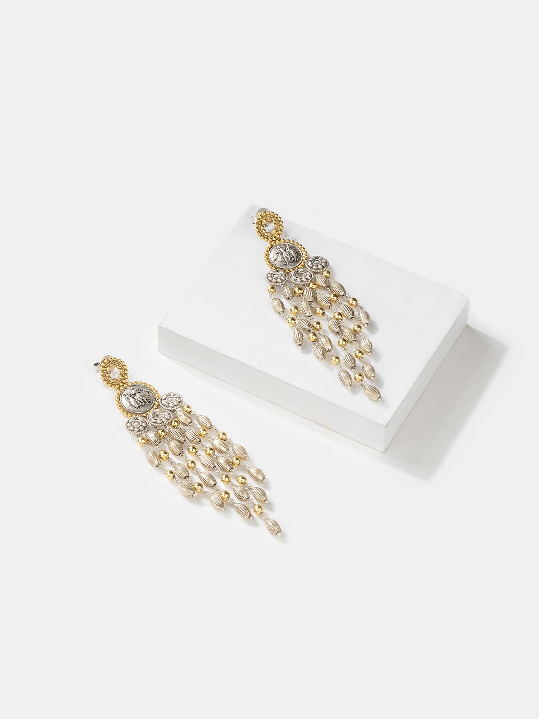 

SHAYA Silver & Gold-Plated Contemporary 925 Sterling Silver Drop Earrings