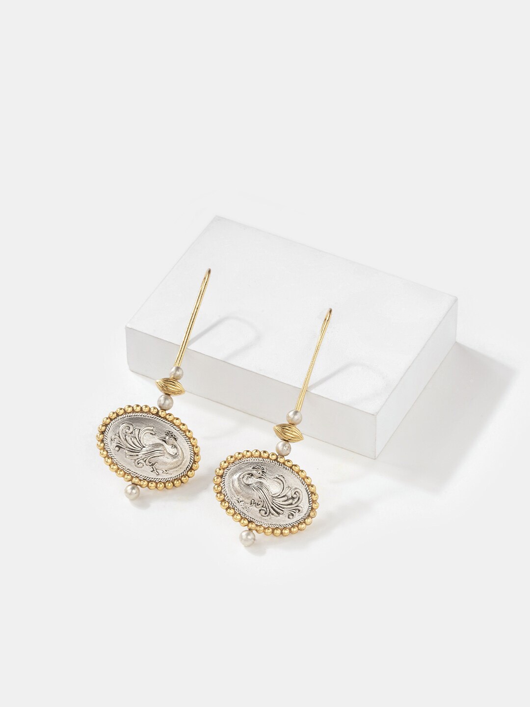 

SHAYA Silver & Gold-Plated Contemporary 925 Sterling Silver Drop Earrings