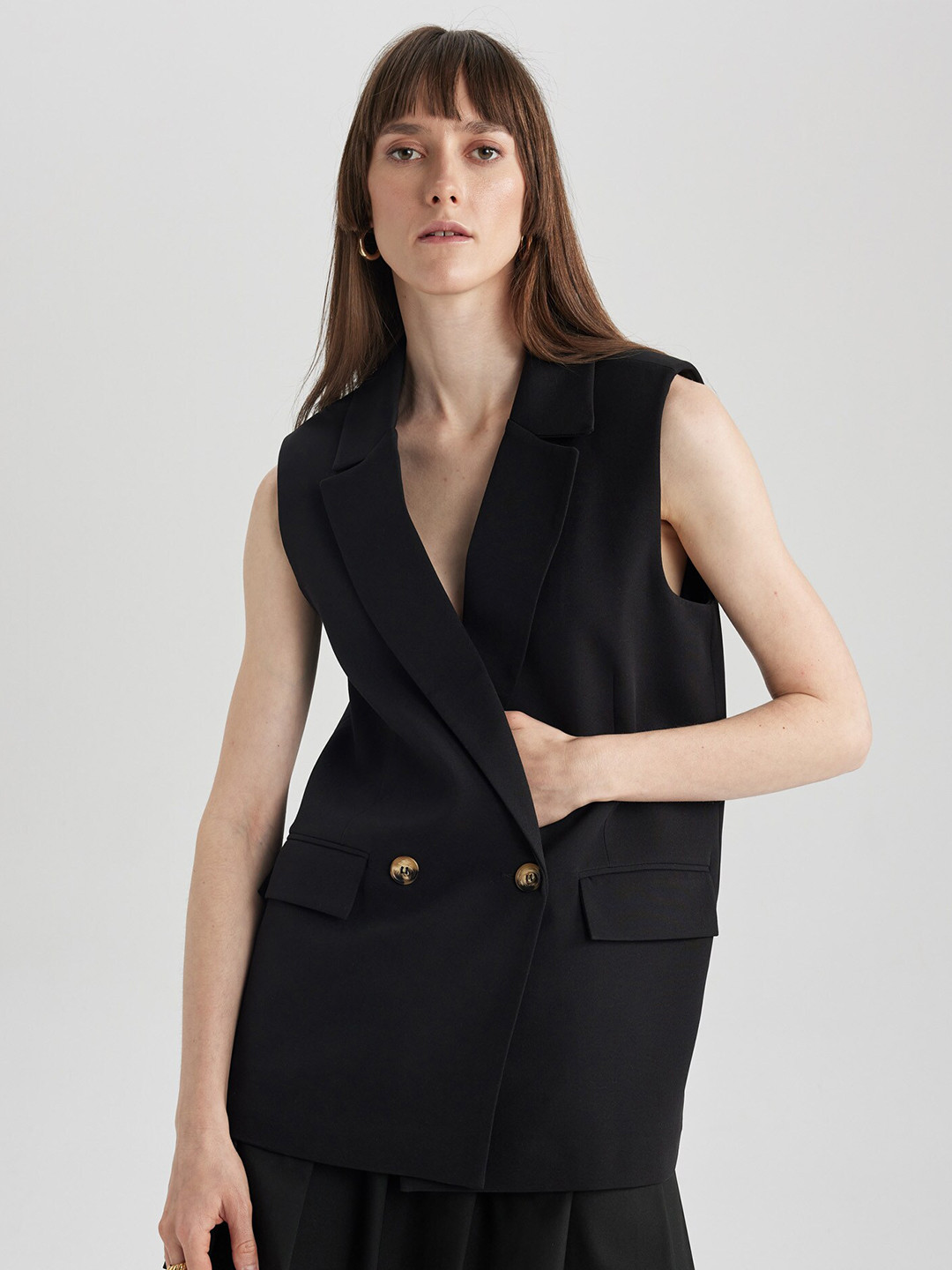 

DeFacto Single Breasted Overcoat, Black