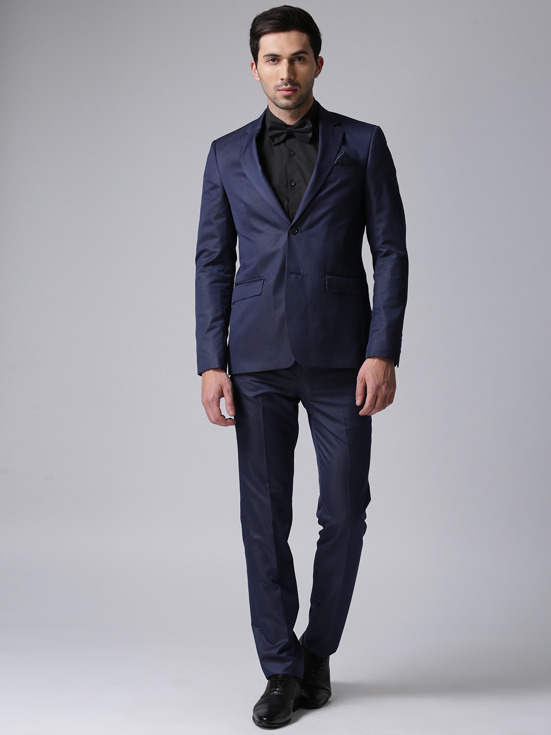 

True Blue Men Navy Single-Breasted Regular Fit Formal Suit, Navy blue