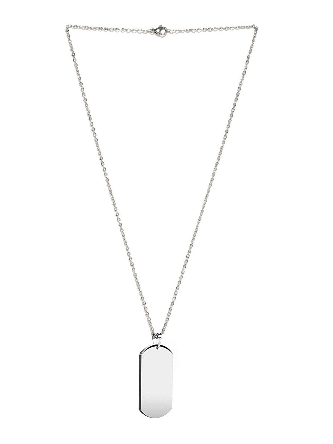 

OOMPH Men Set of 2 Stainless Steel Pendant With Chain, Silver