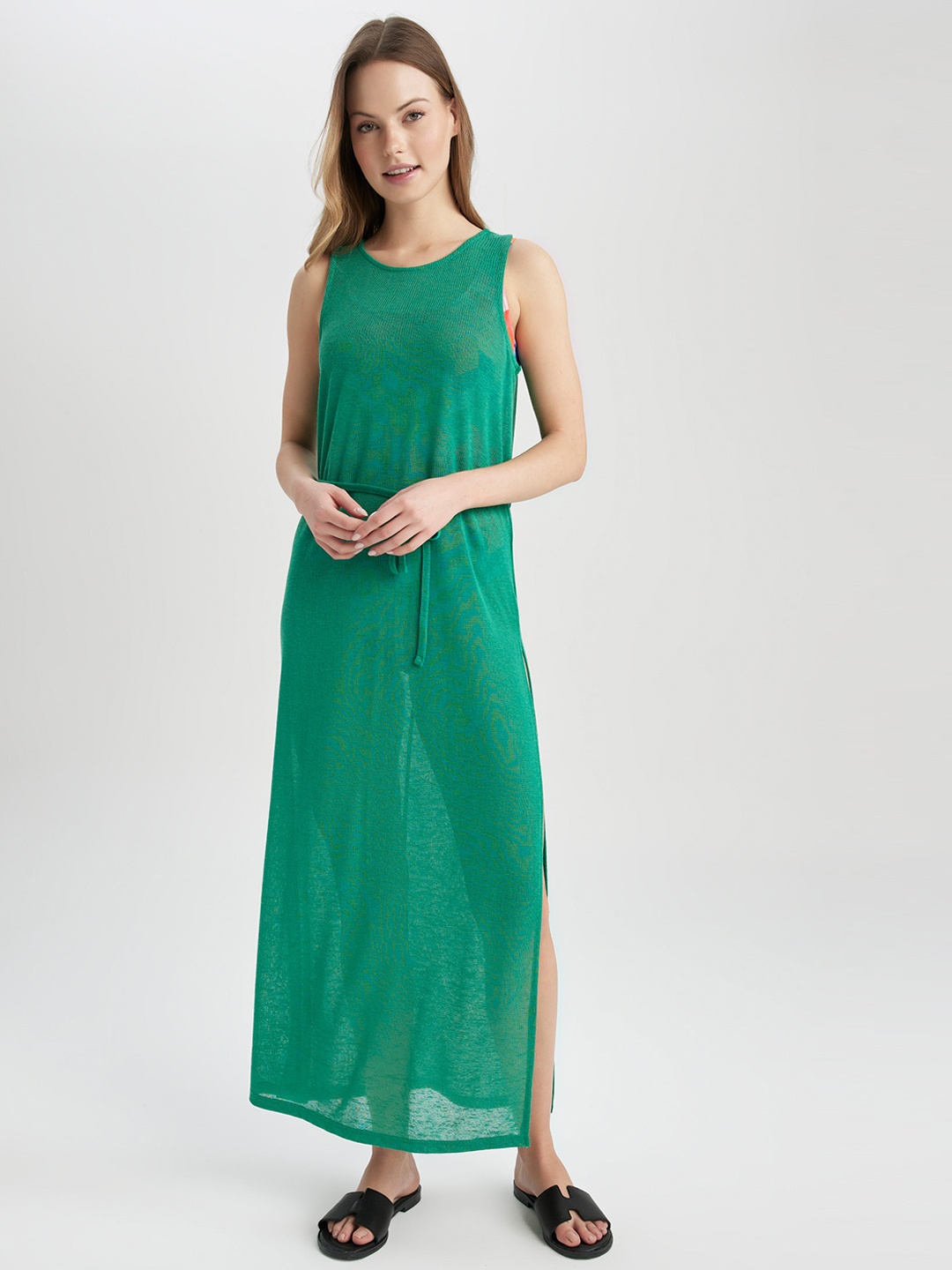 

DeFacto Sleeveless Maxi Swimwear Cover Up Dress, Green