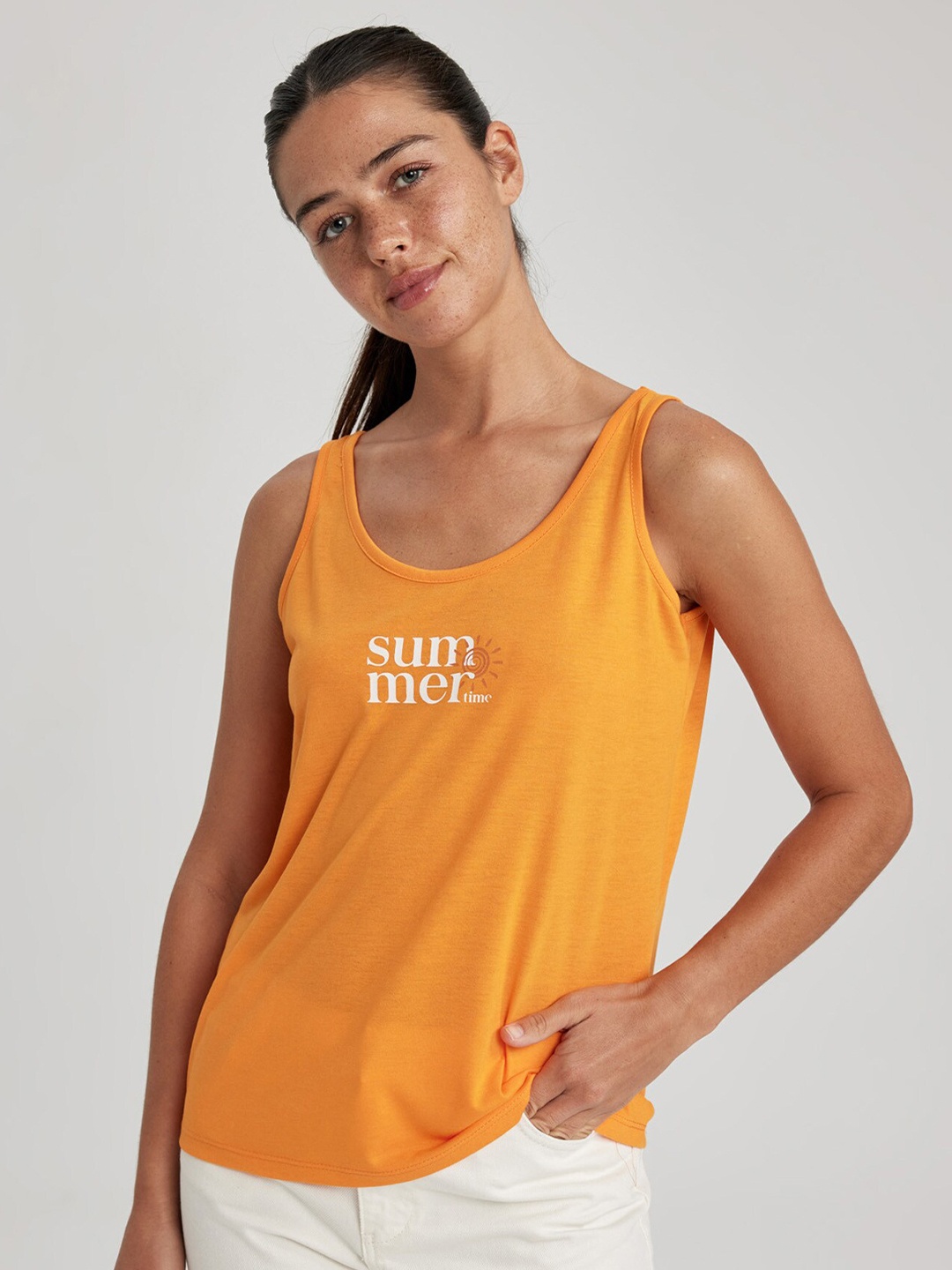 

DeFacto Typography Printed Tank Top, Na