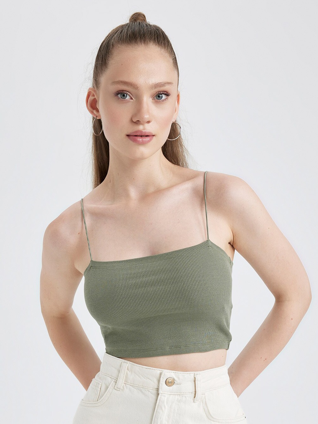 

DeFacto Bralette Crop Top, Green