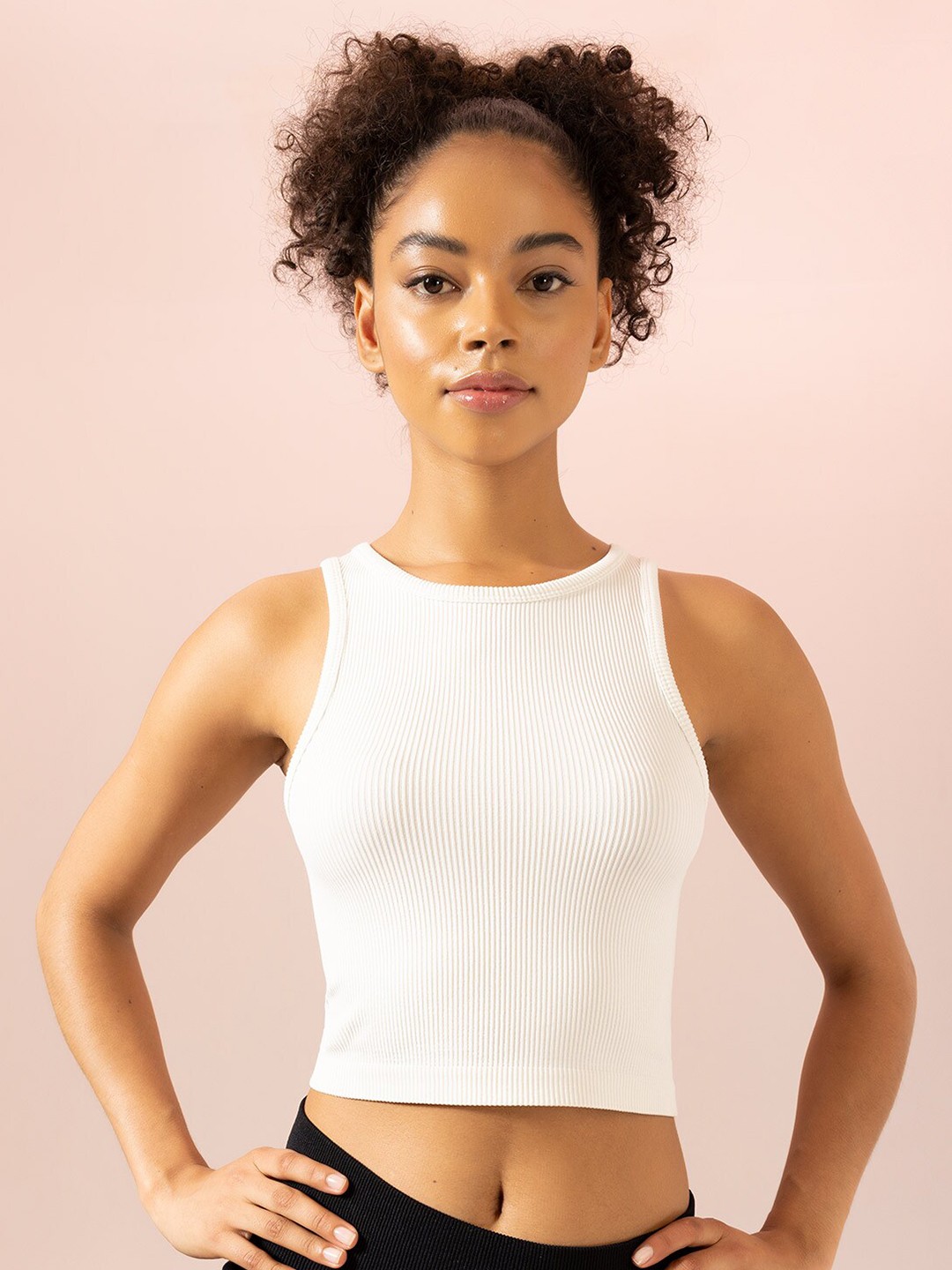 

DeFacto seashell Round Neck Sleeveless Crop Top, White