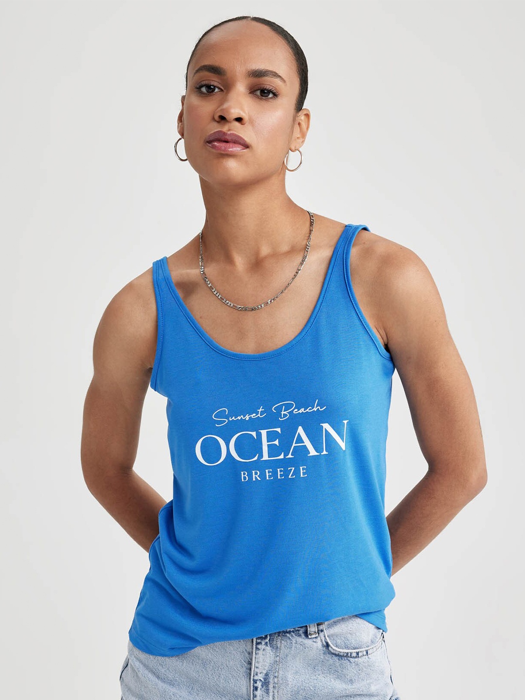 

DeFacto true Typography Print Tank Top, Na