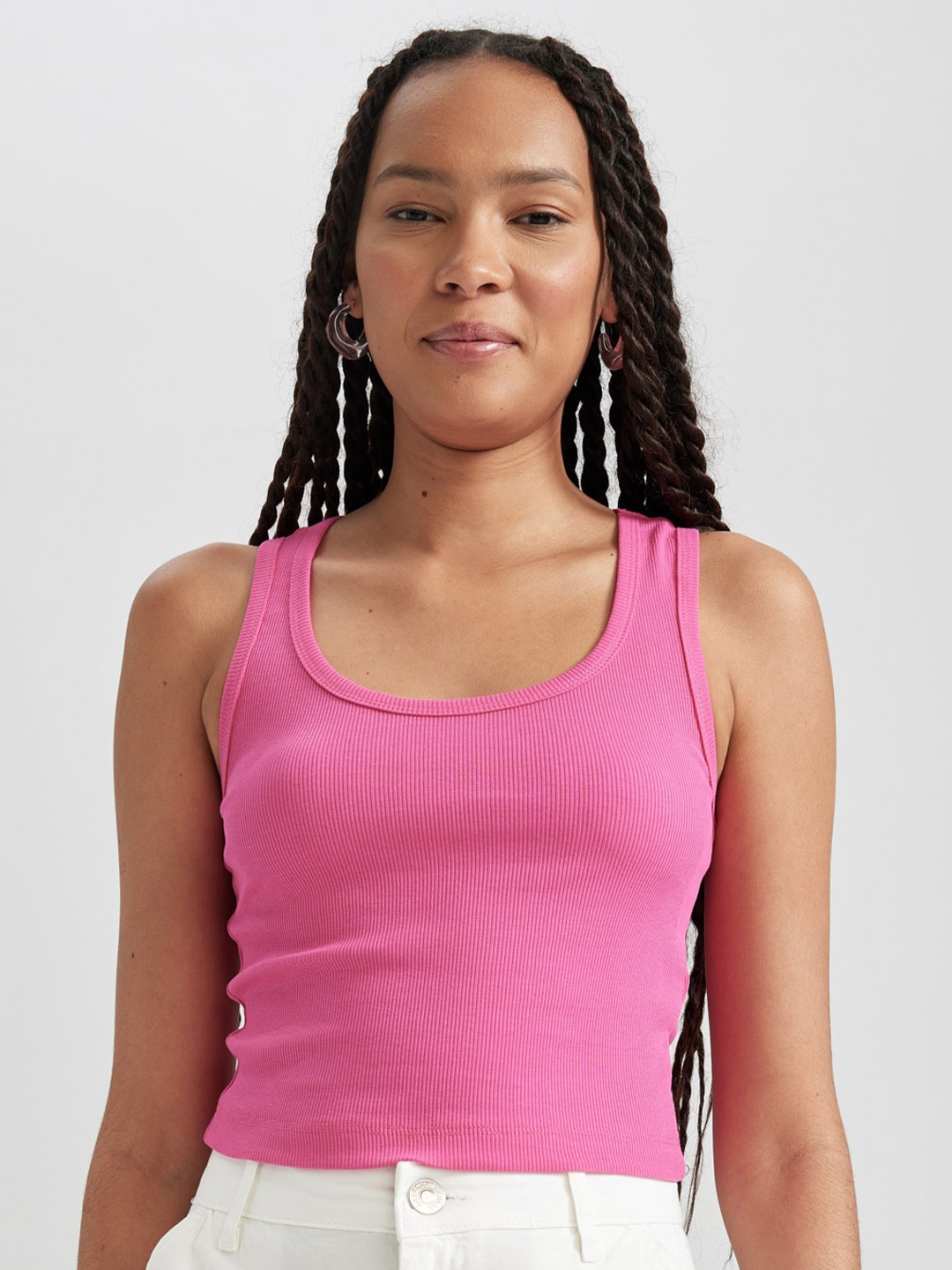 

DeFacto Round Neck Tank Top, Pink