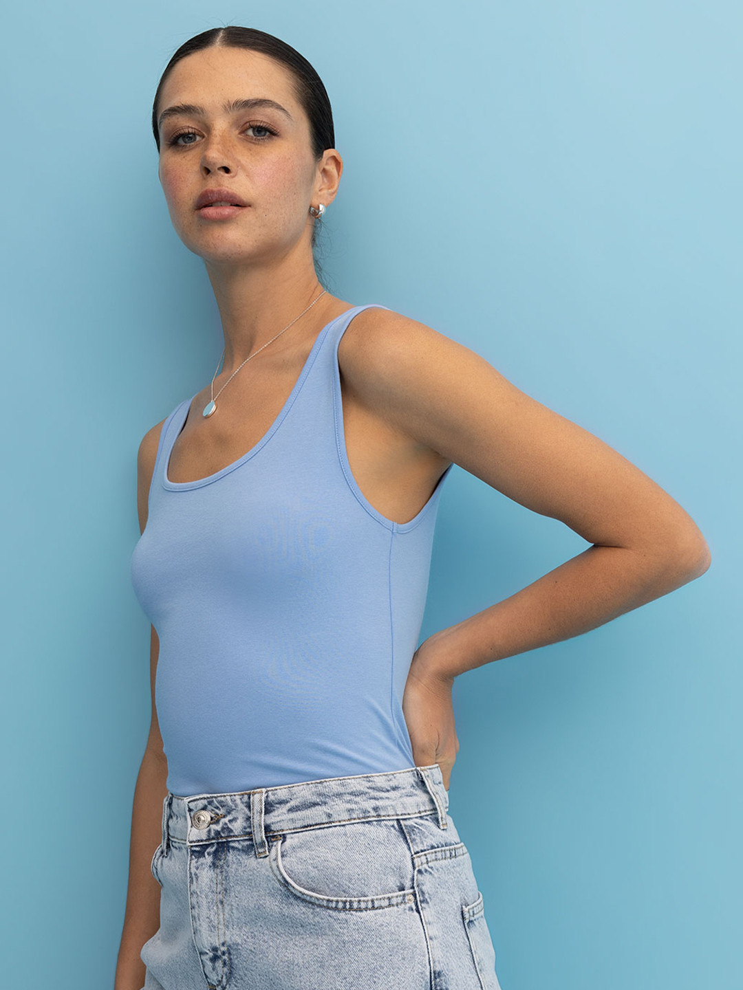 

DeFacto Round Neck Tank Top, Blue