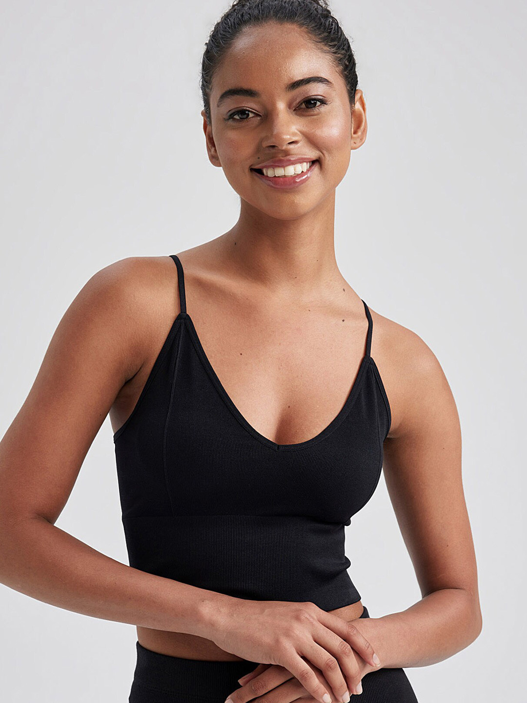 

DeFacto Shoulder Straps Tank Top, Black