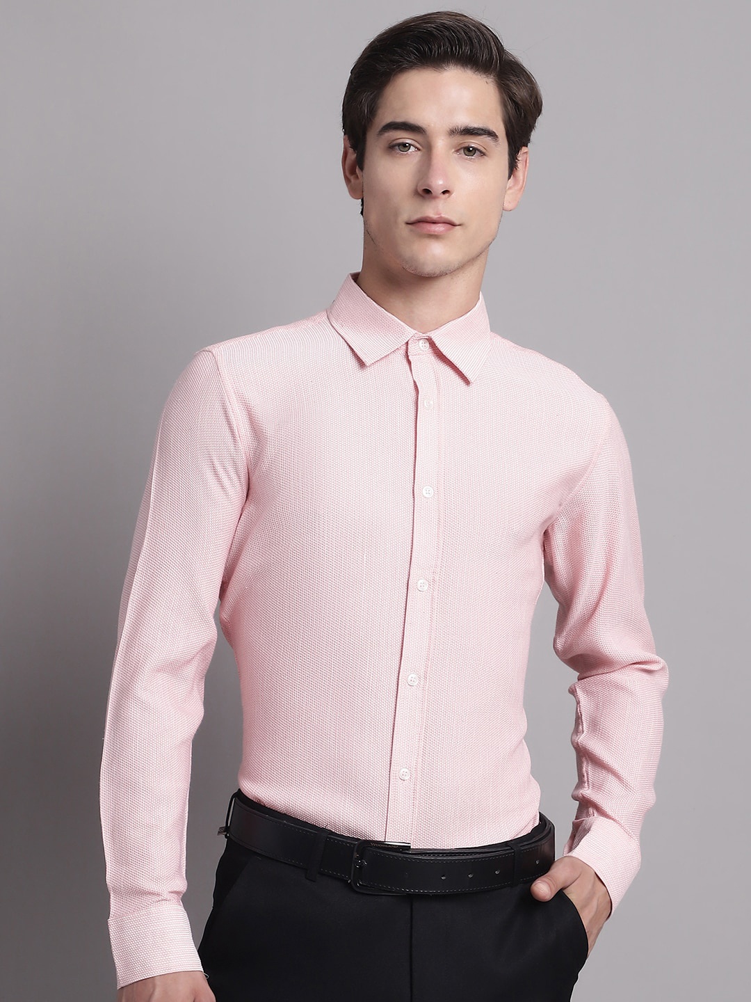 

WESTCLO Classic Fit Cotton Formal Shirt, Pink