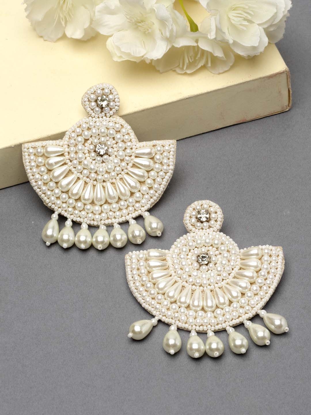 

Anekaant Quirky Drop Earrings, White