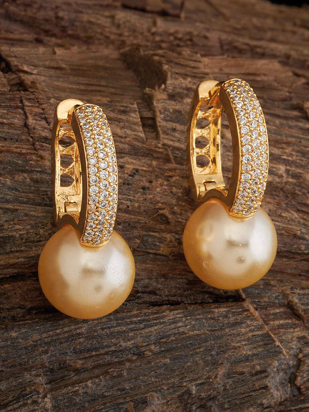 

Kushal's Fashion Jewellery Gold-Plated Circular Hoop Earrings