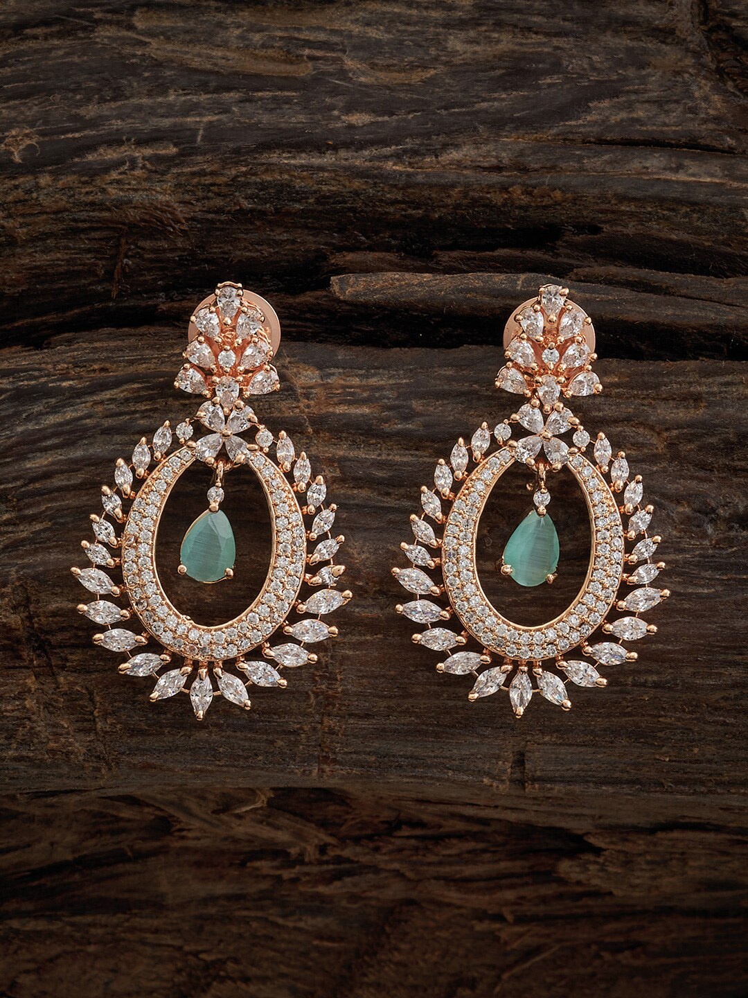 

Kushal's Fashion Jewellery Gold-Plated Oval Drop Earrings