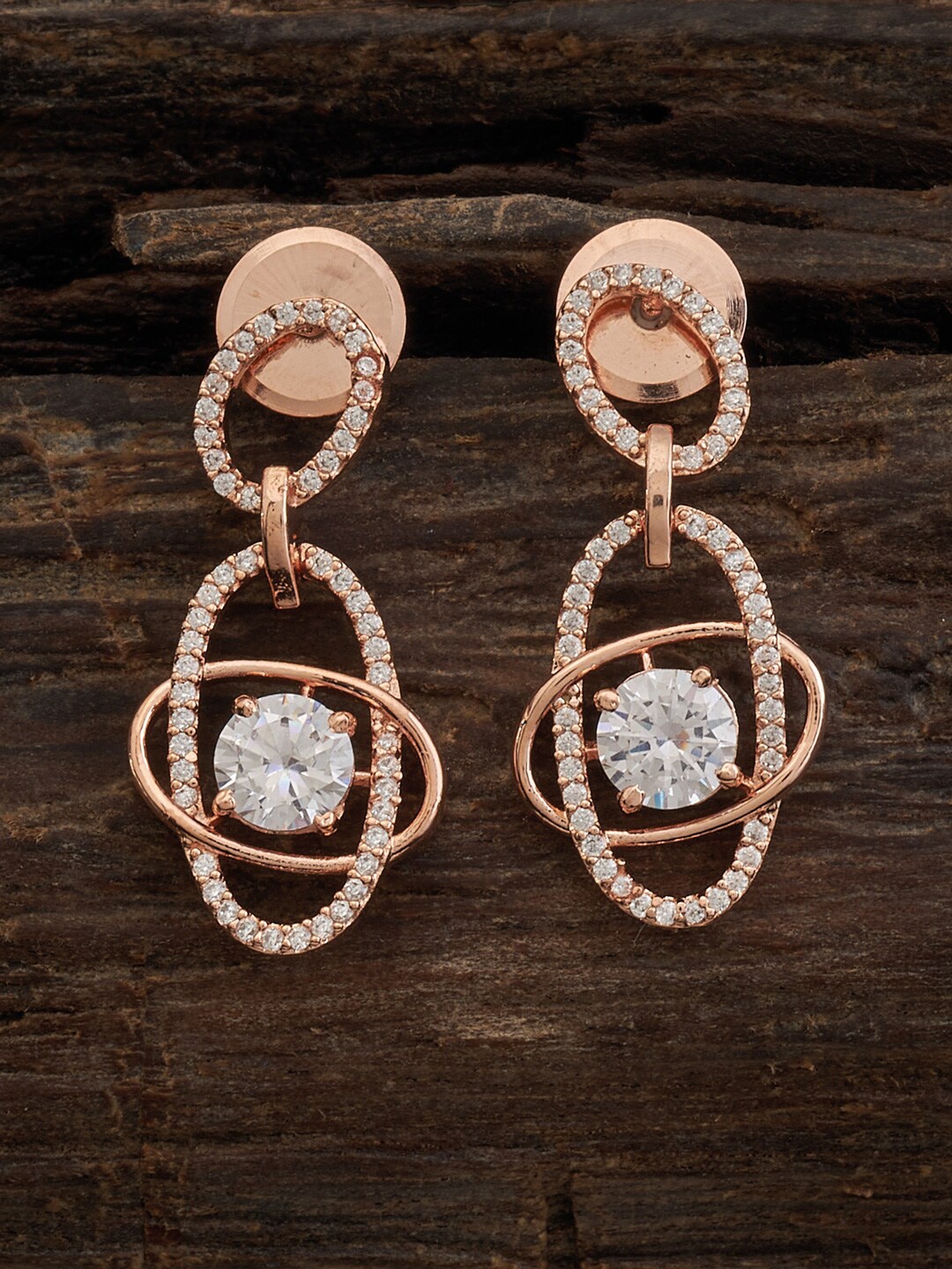 

Kushal's Fashion Jewellery Rose Gold-Plated Contemporary Drop Earrings