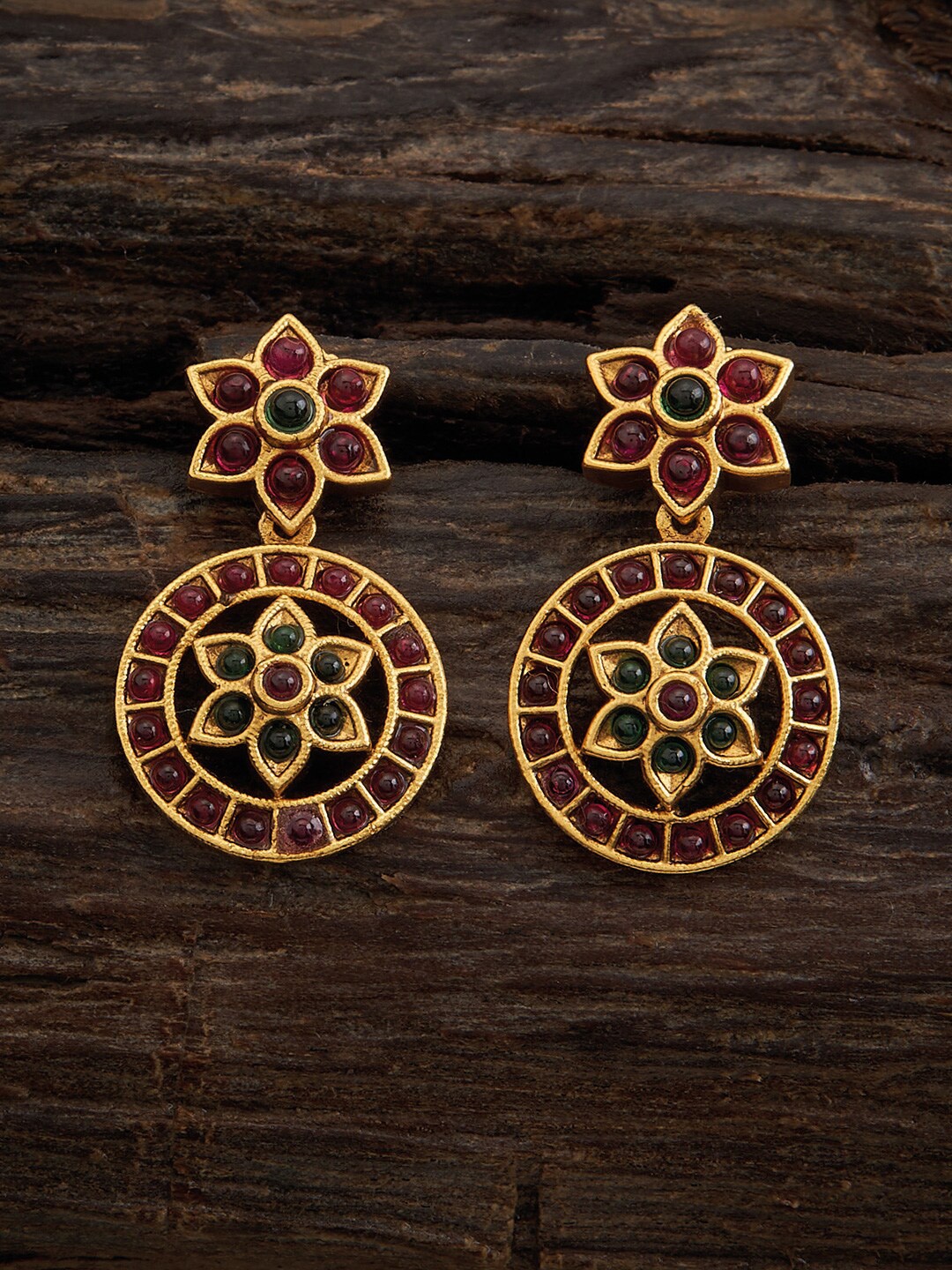 

Kushal's Fashion Jewellery Circular Studs Earrings, Gold
