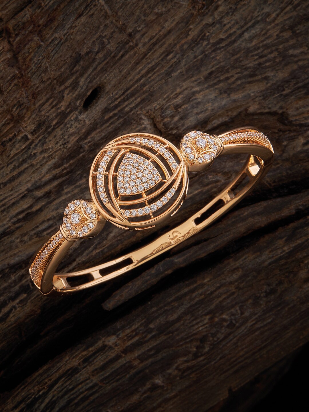 

Kushal's Fashion Jewellery Gold-Plated Kada Bracelet
