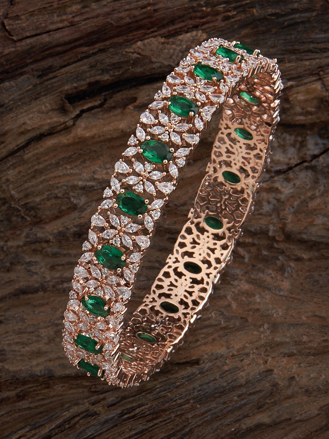 

Kushal's Fashion Jewellery Rose Gold-Plated & Stone-Studded Bangles
