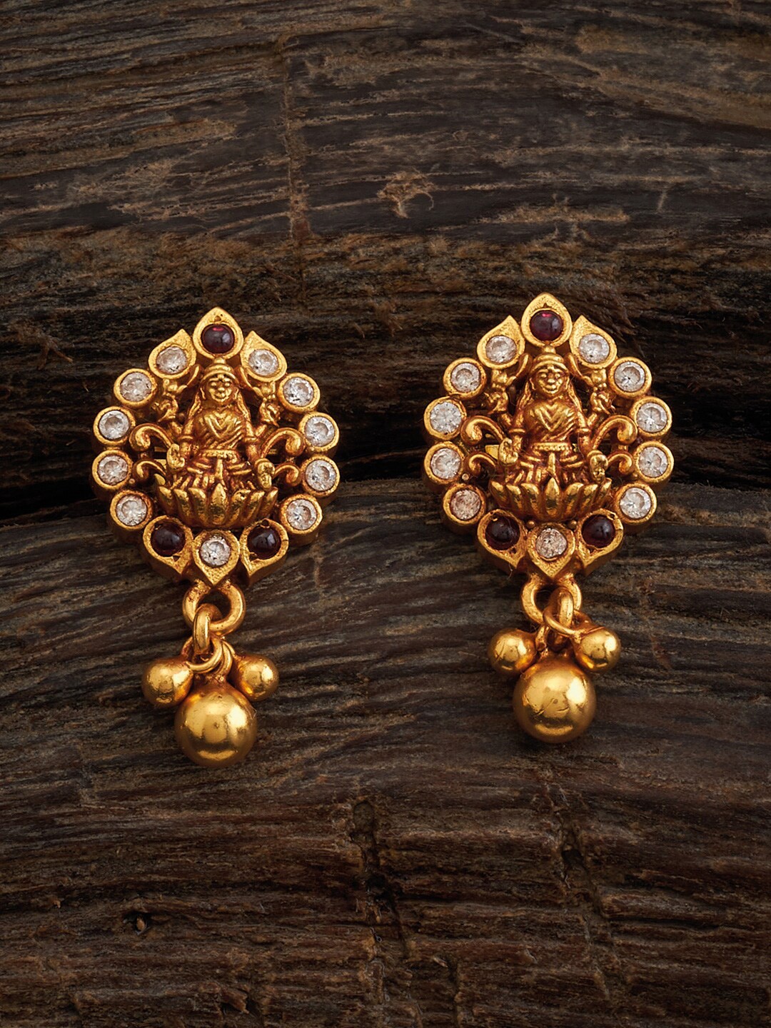 

Kushal's Fashion Jewellery 92.5 Pure Silver Gold-Plated Classic Studs Earrings