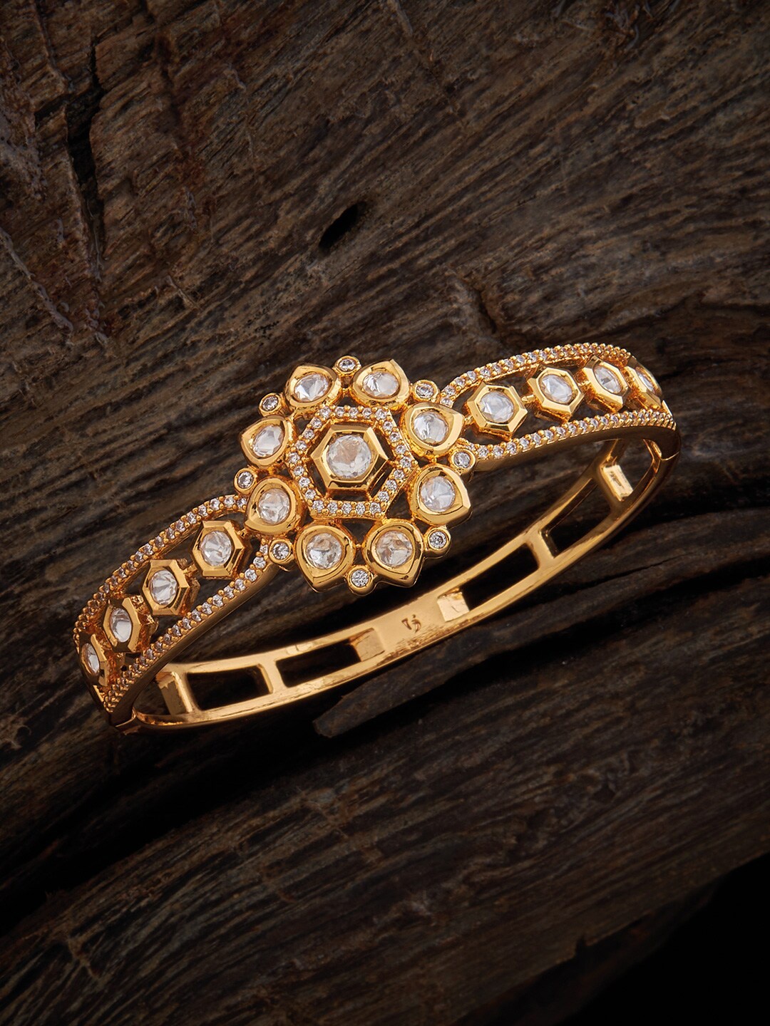 

Kushal's Fashion Jewellery Gold-Plated Kada Bracelet