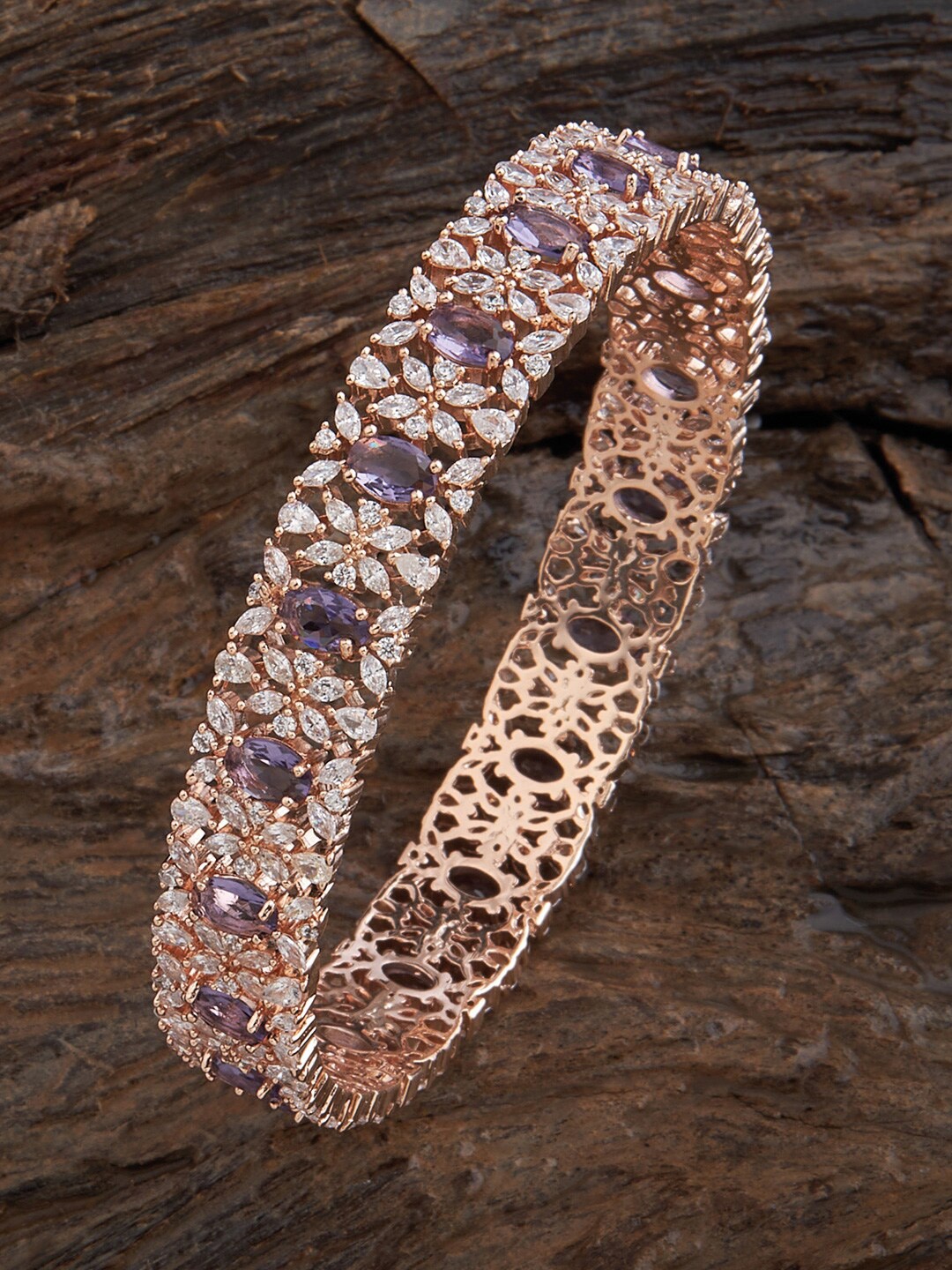 

Kushal's Fashion Jewellery Rose Gold-Plated & Stone-Studded Bangles